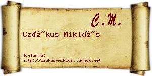 Czékus Miklós névjegykártya