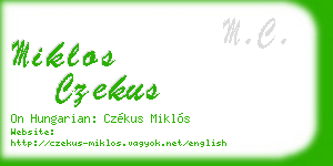 miklos czekus business card